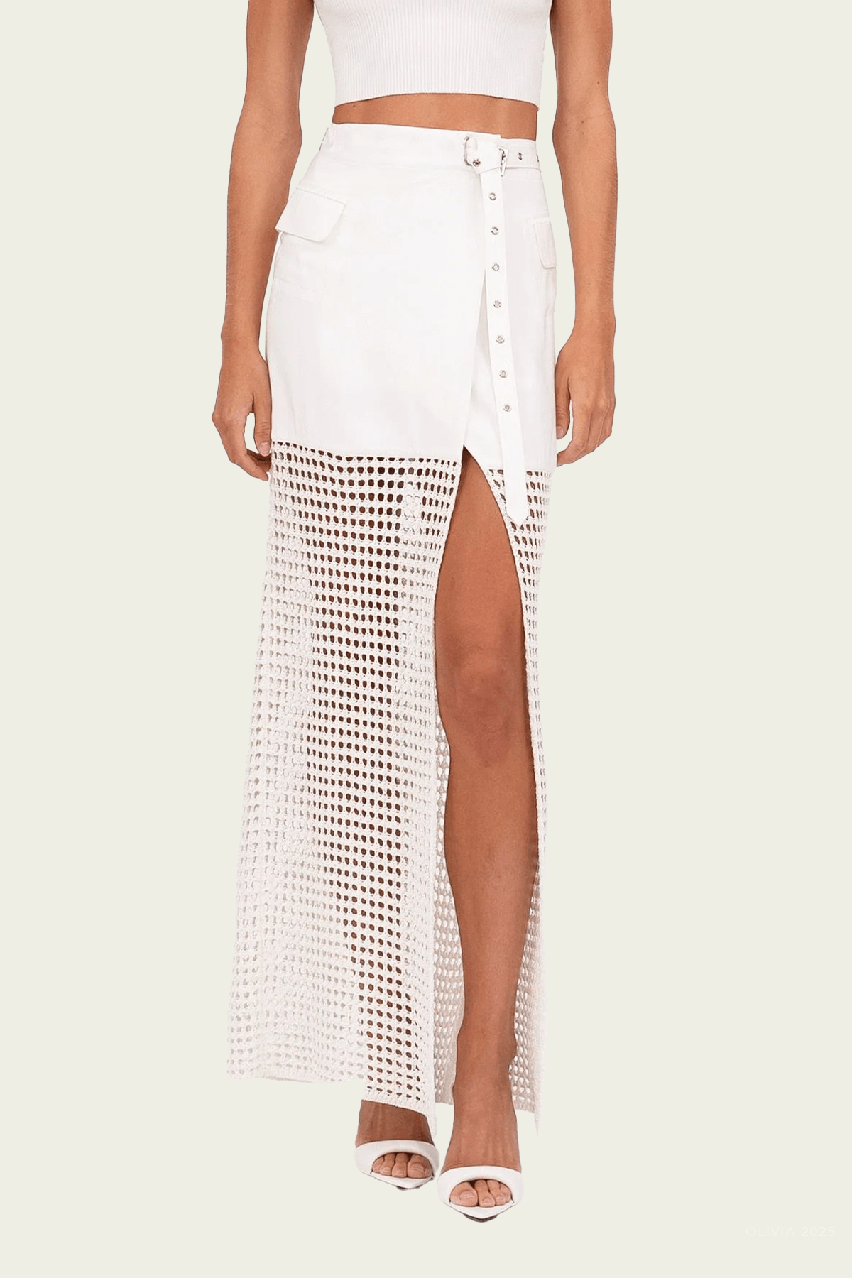 Tyra Maxi Skirt in White - shop - olivia.com