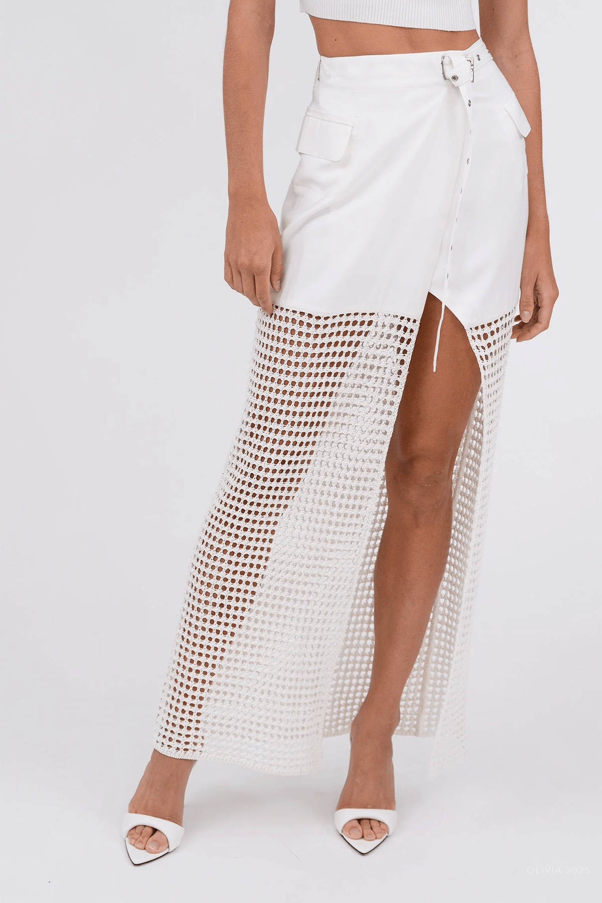 Tyra Maxi Skirt in White - shop - olivia.com
