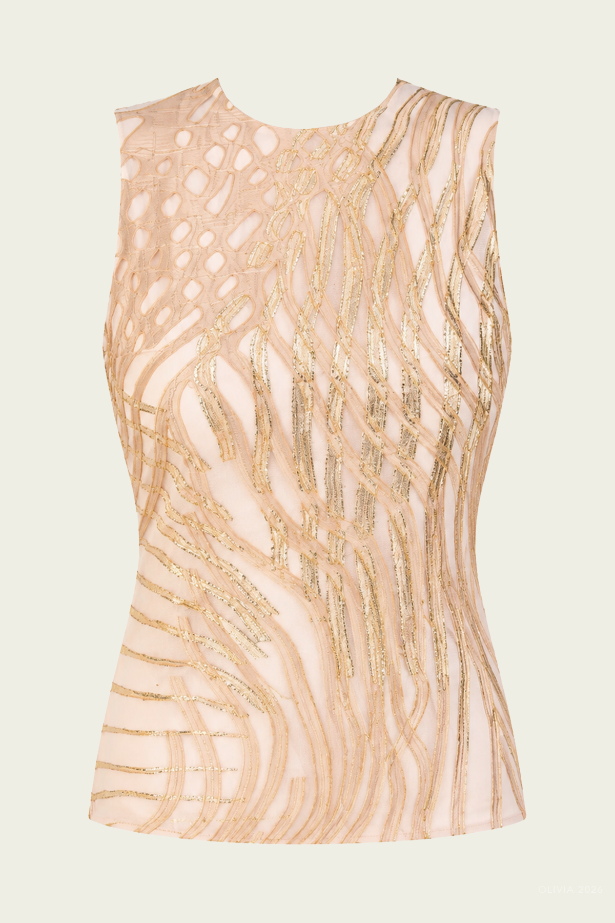Divina Backless Top with Lurex in Nautilis