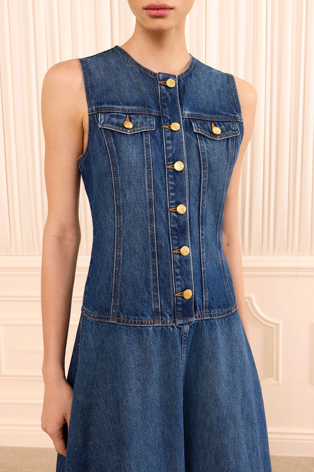 The Odella Denim Dress in Nile