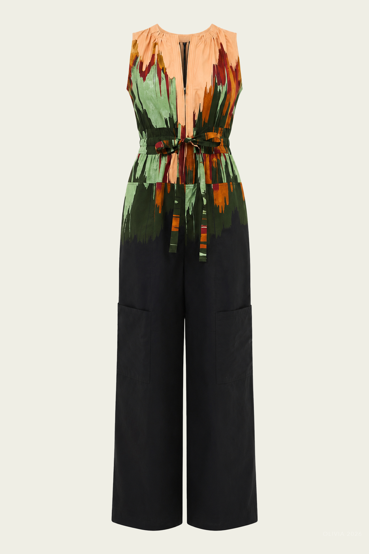 Viviana Cotton Jumpsuit in Agate
