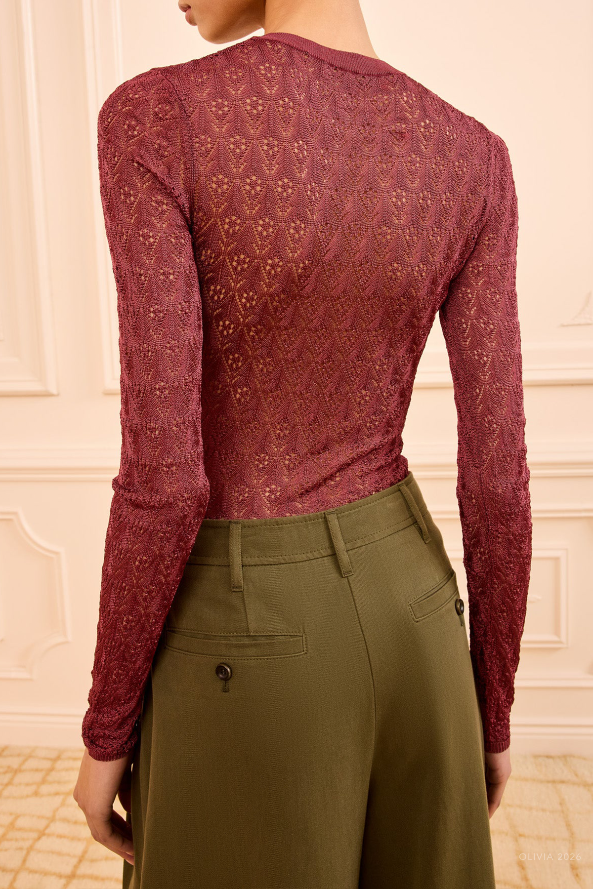 Lunaire Long-Sleeve Knit Top in Fig