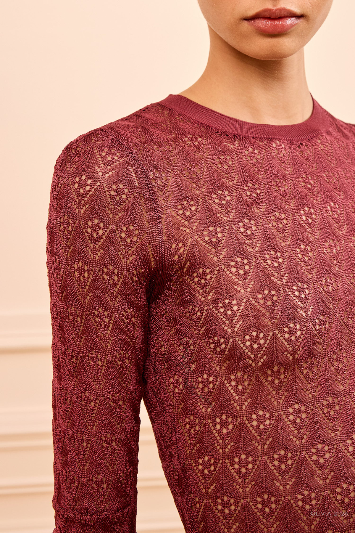 Lunaire Long-Sleeve Knit Top in Fig