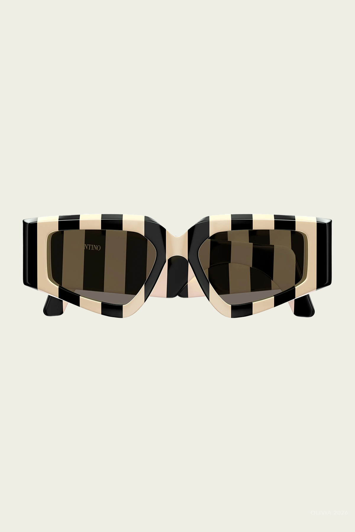 Bold Geometric Sunglasses in Ivory Grey