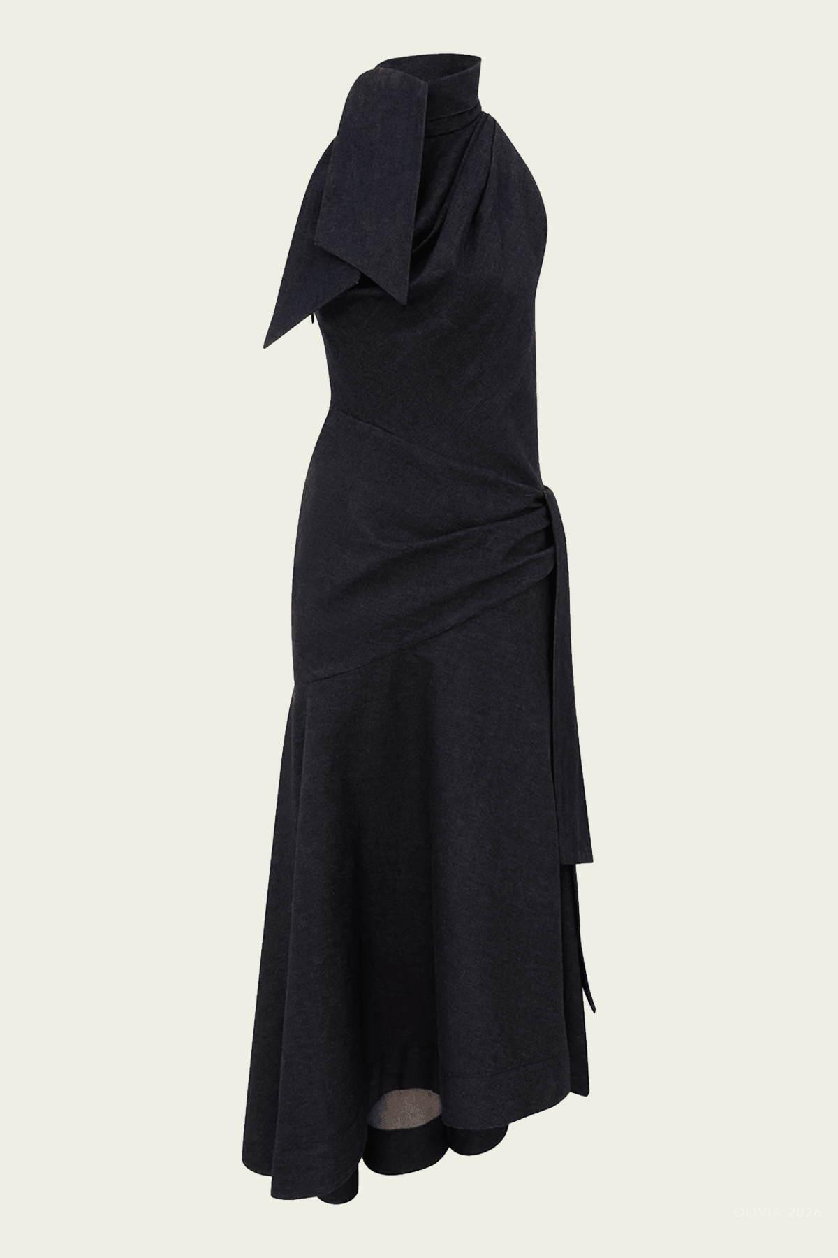 Valiant Draped Denim Dress in Night Sky - shop-olivia.com