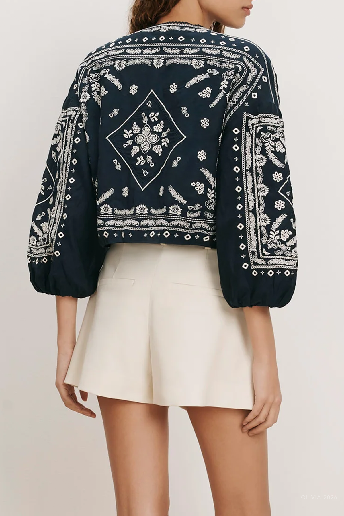 Drake Embroidered Jacket in Navy