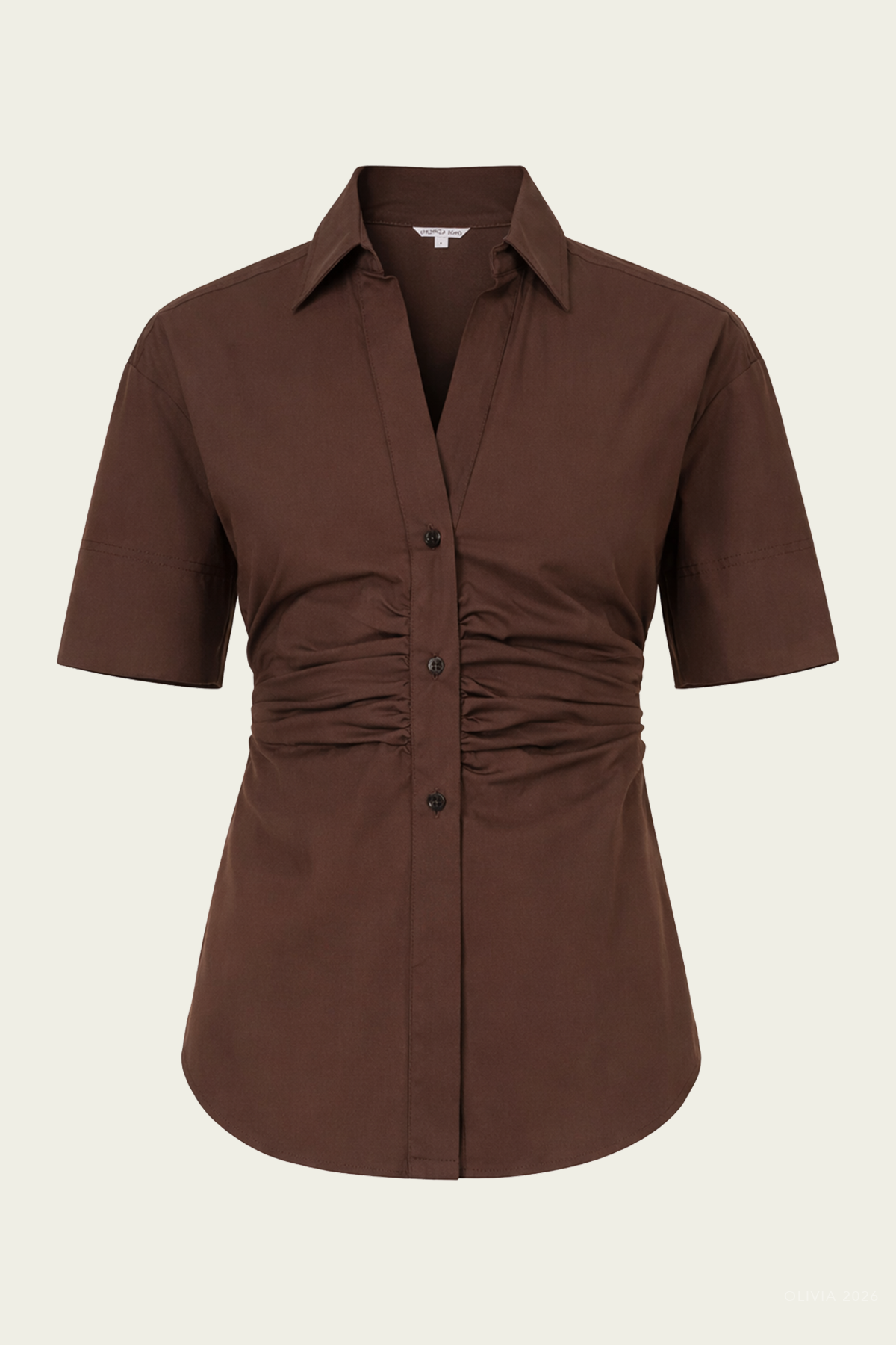 Devra Button-Down Shirt in Dark Mocha