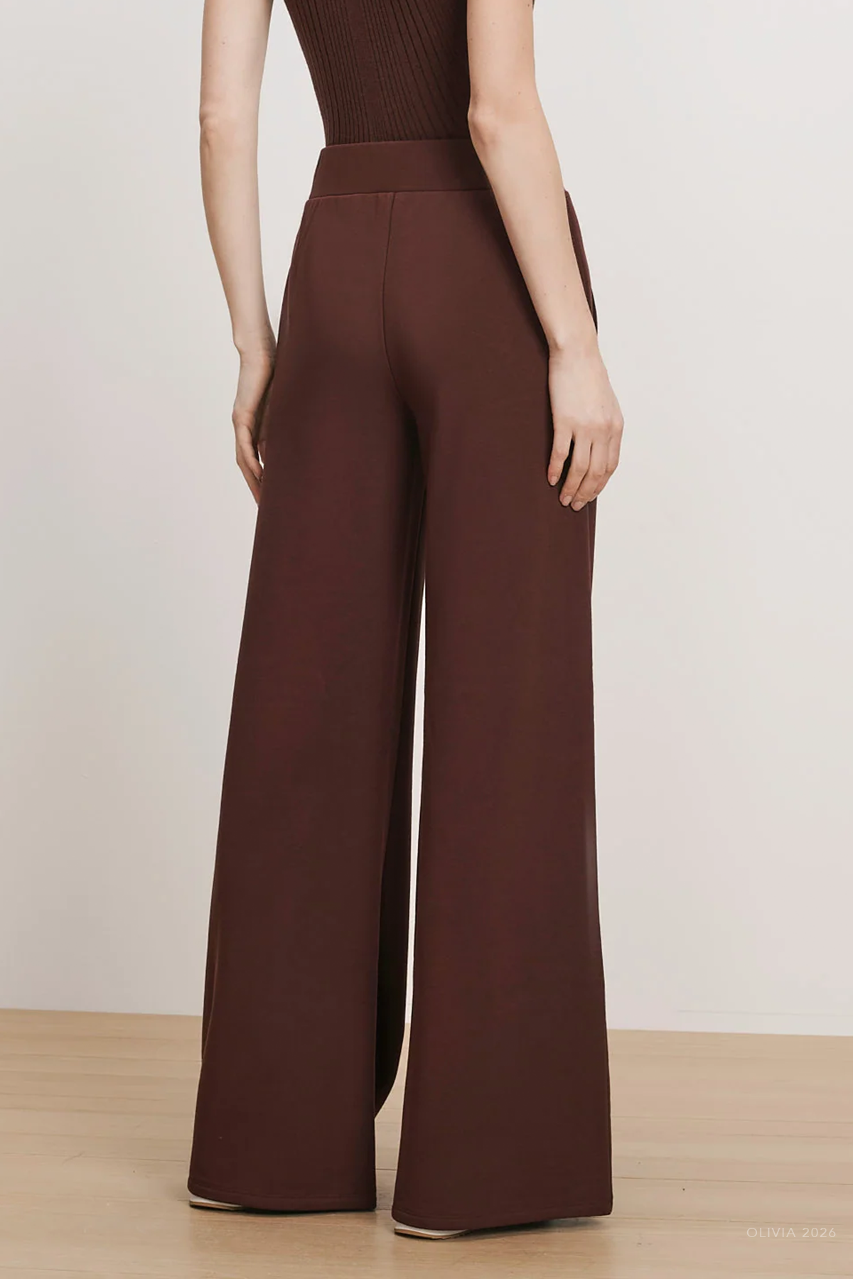 Saunder Wide-Leg Pant in Burgundy