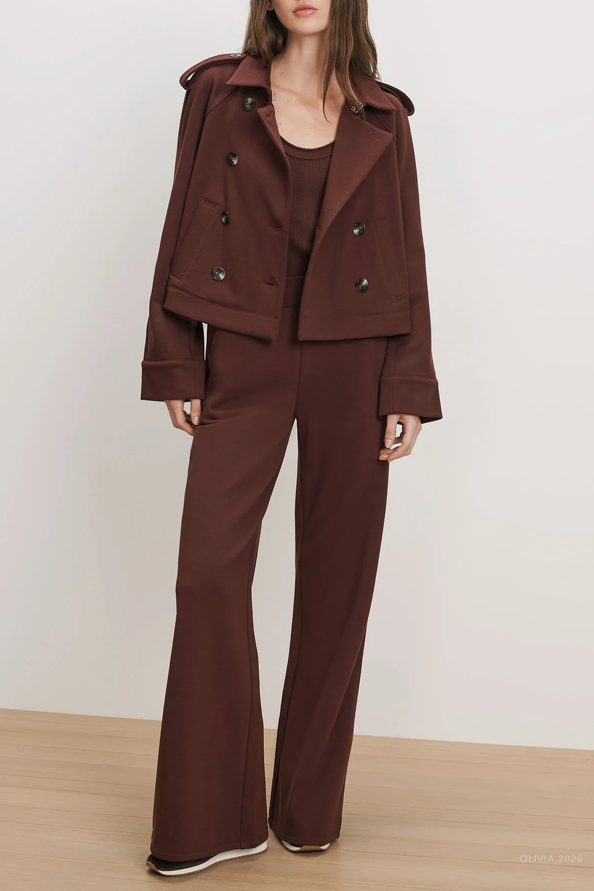Saunder Wide-Leg Pant in Burgundy