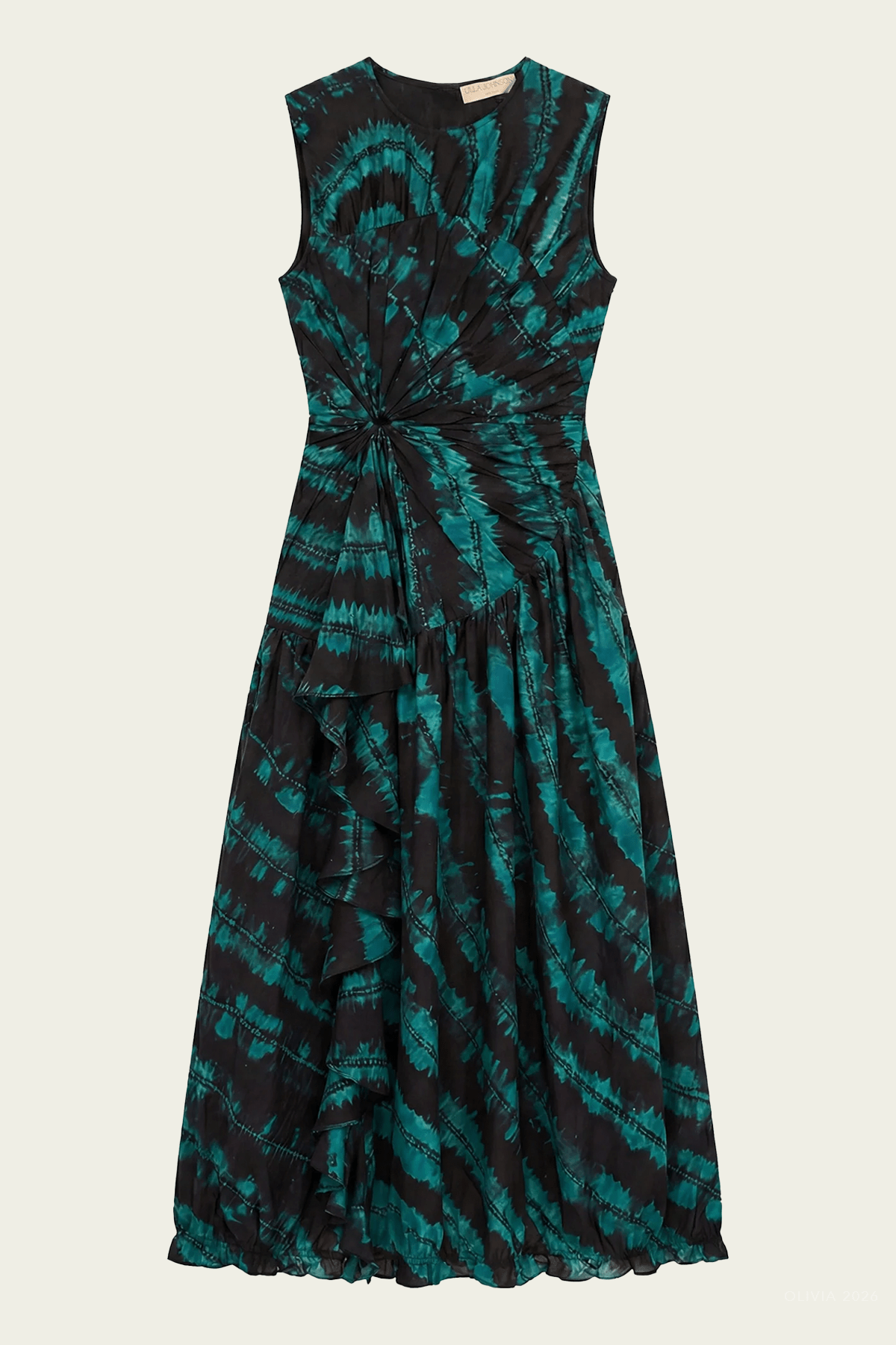 Veda Shibori Dyed Dress in Malachite - shop-olivia.com