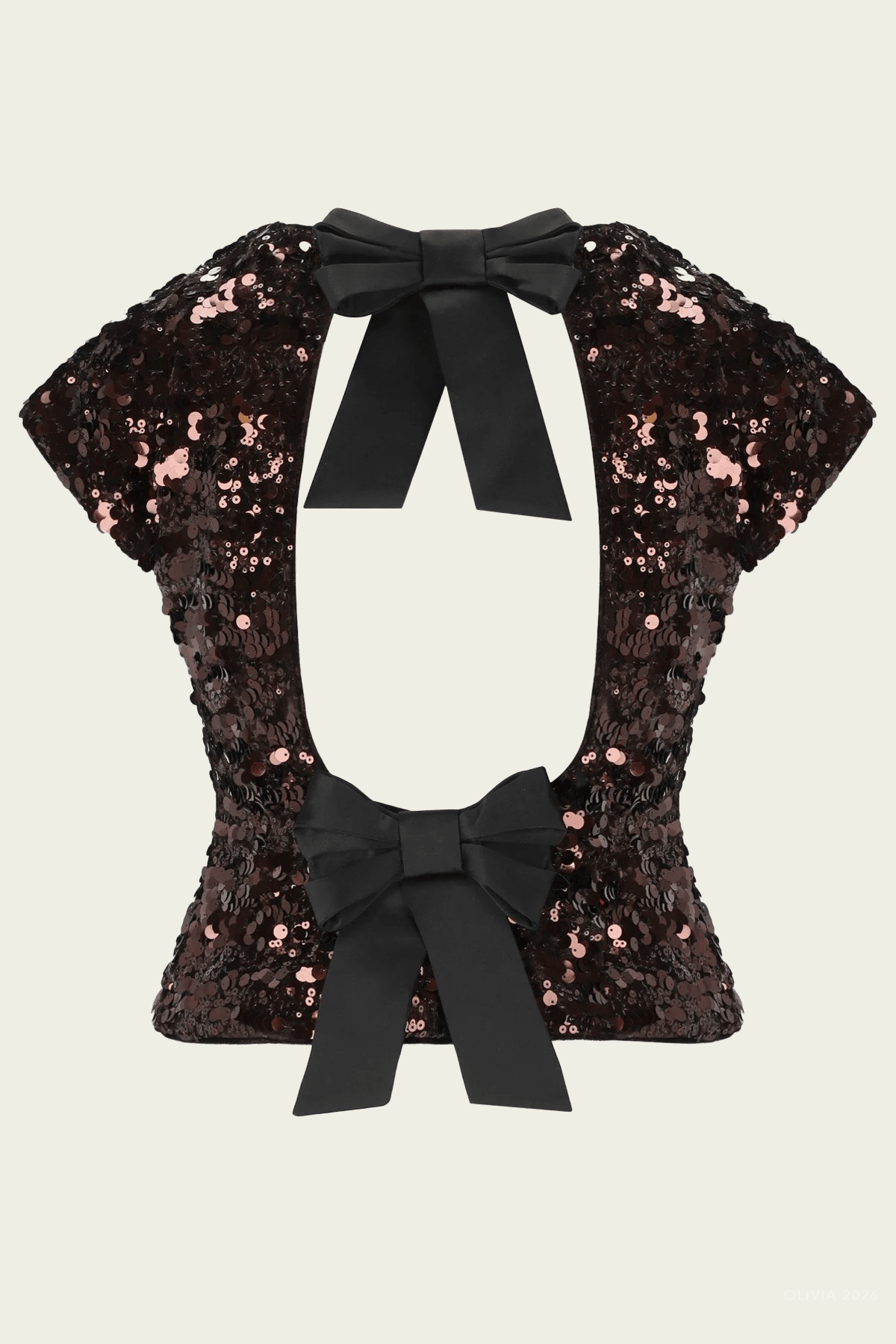 Velvet Sequin Top in Demitasse - shop - olivia.com