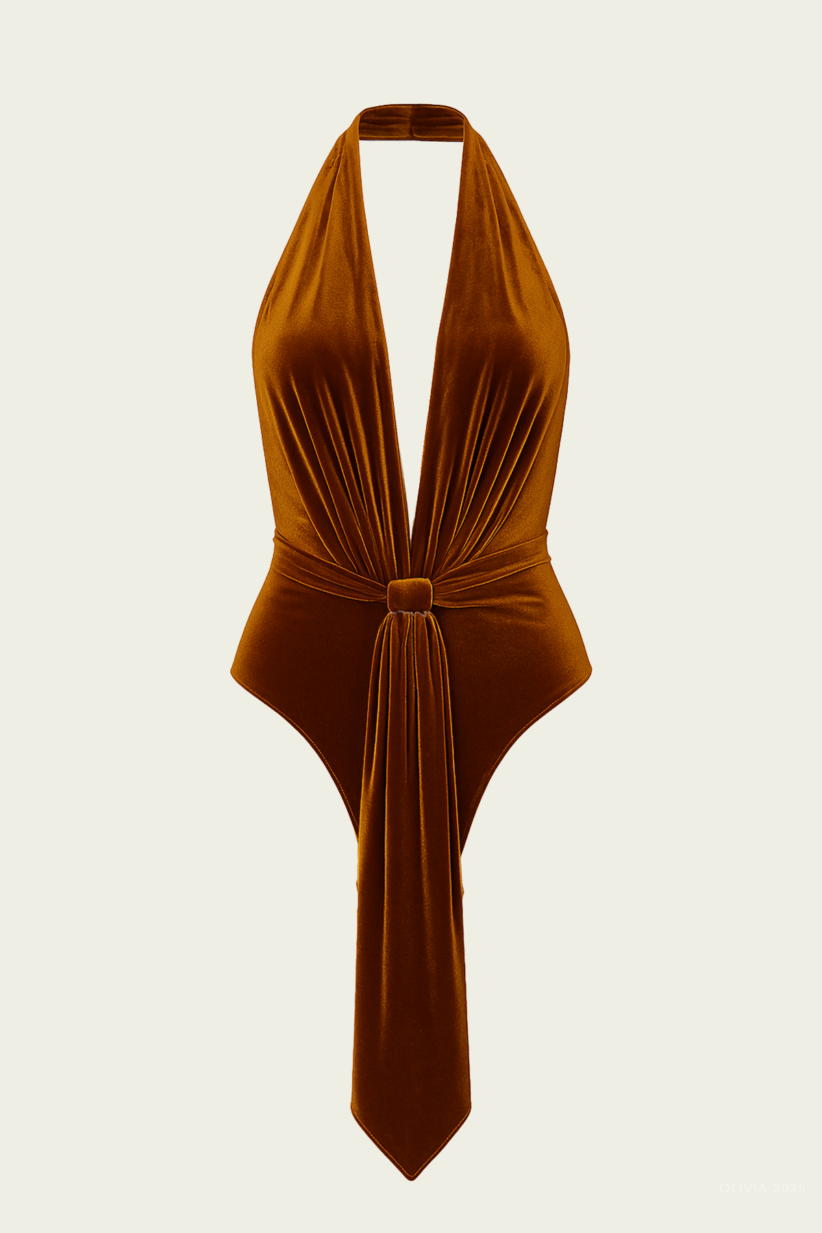 Vika Velvet Bodysuit in Marigold - shop - olivia.com