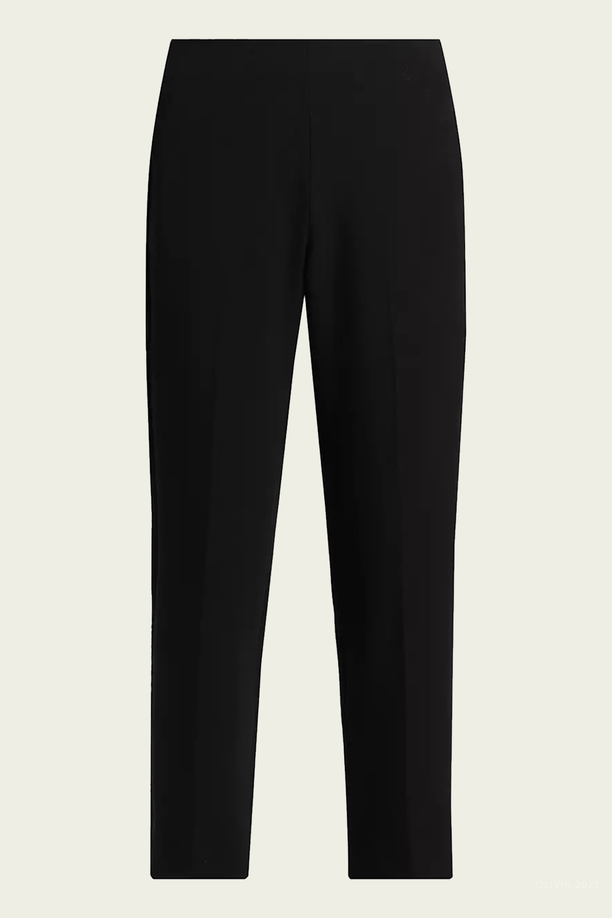 Velvet-Trim Pull-On Pant in Black