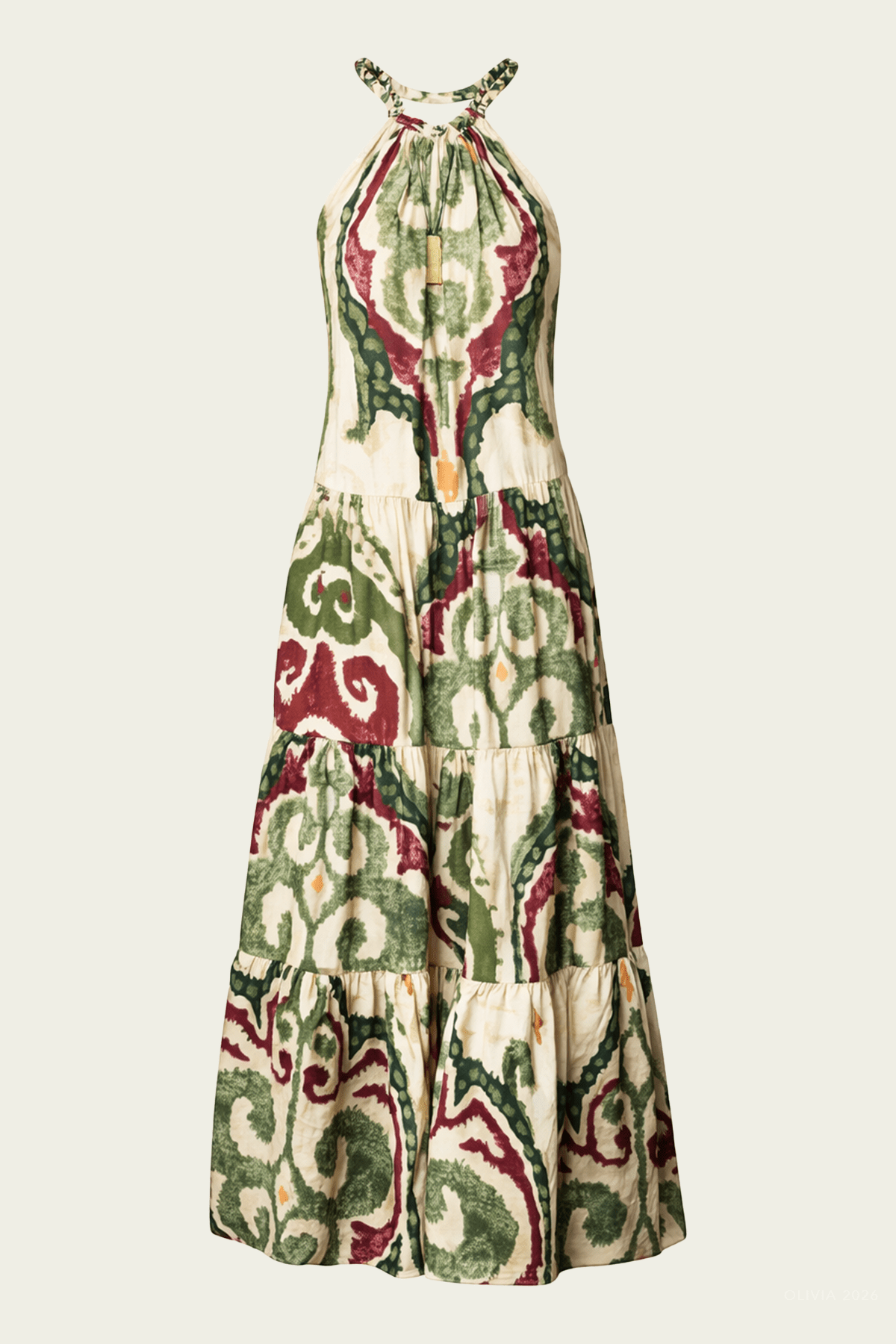 Violet Dress in Ikat Green Violet Dress in Ikat Green
