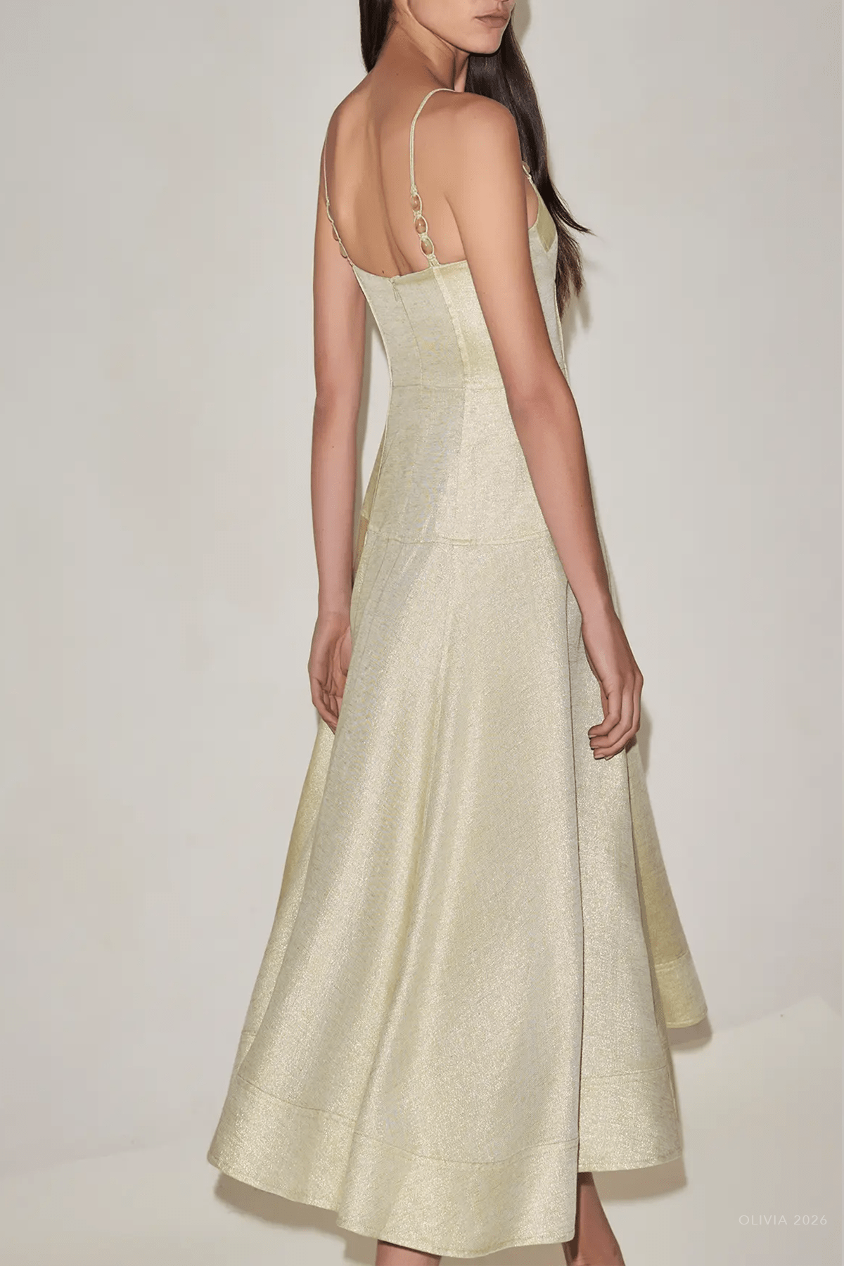 Virena Midi Dress in Gold Mist - shop-olivia.com