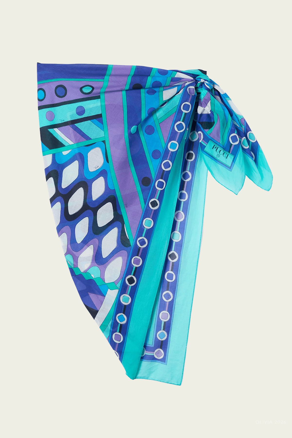 Vivara-Print Cotton Pareo in Turquoise Blue - shop-olivia.com