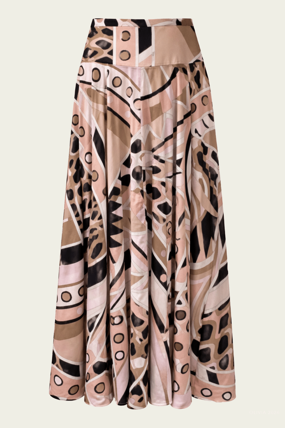 Vivara - Print Long - Skirt Cotton Skirt in Nude - shop - olivia.com