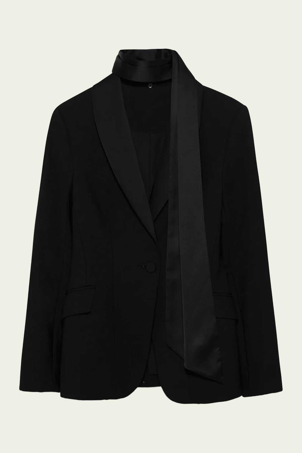 Viveka Collarless Jacket in Black - shop-olivia.com
