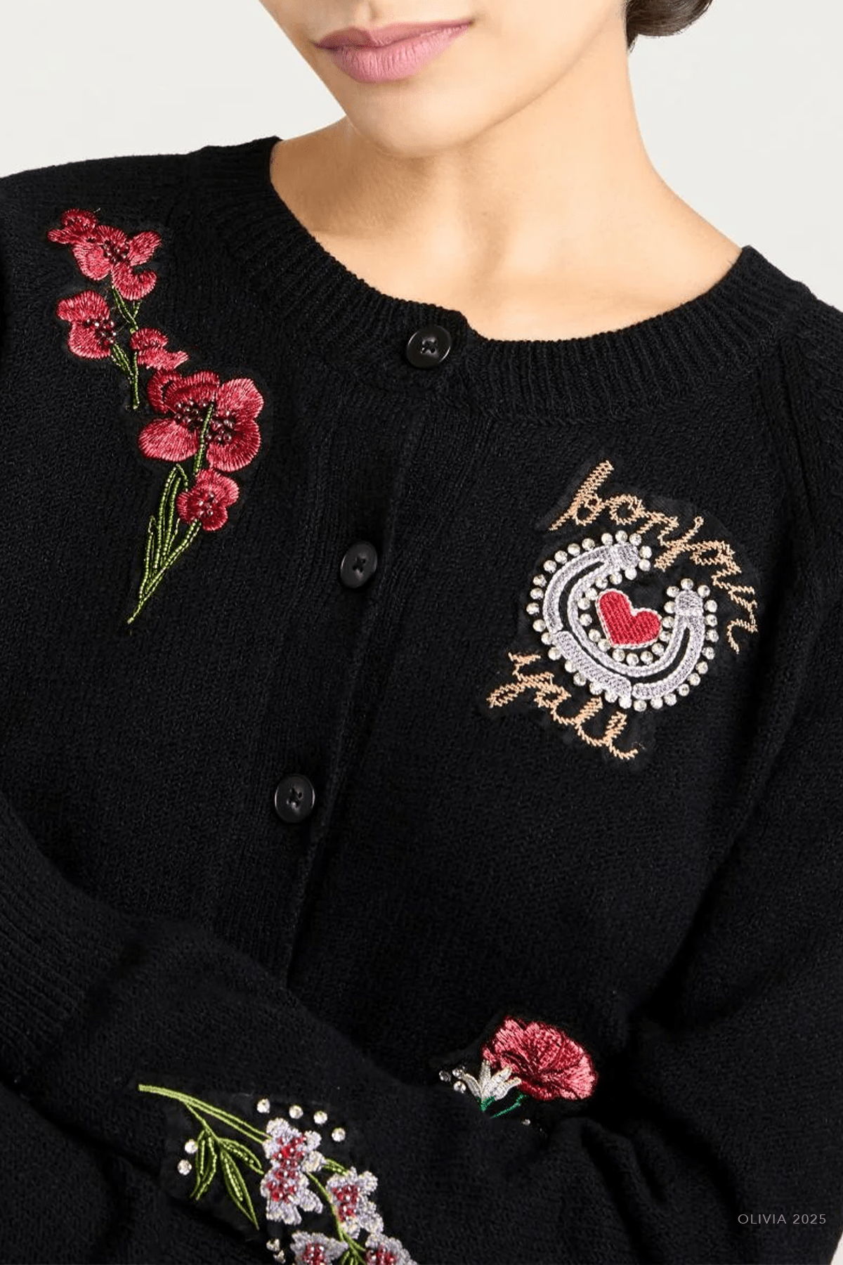 Western Amour Millie Cardigan in Black Multi - shop - olivia.com