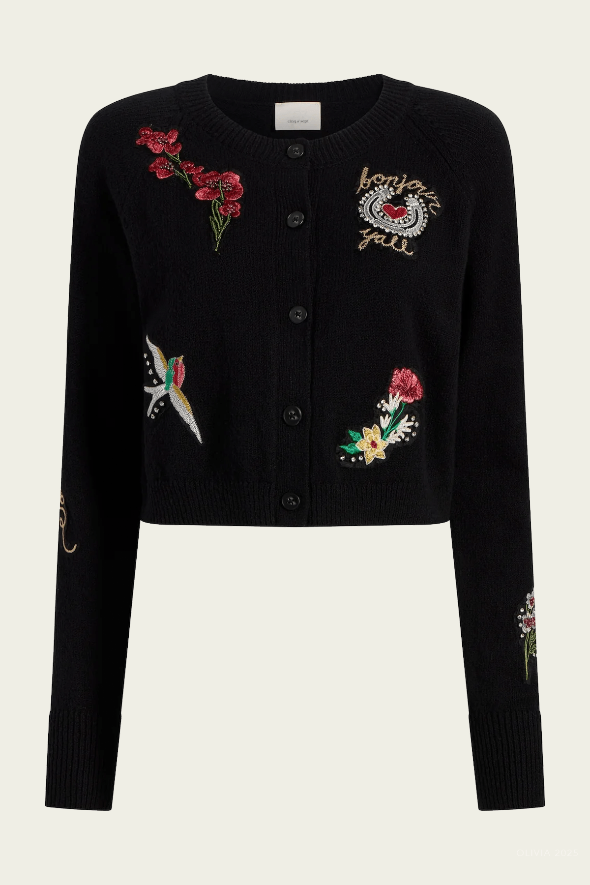 Western Amour Millie Cardigan in Black Multi - shop - olivia.com