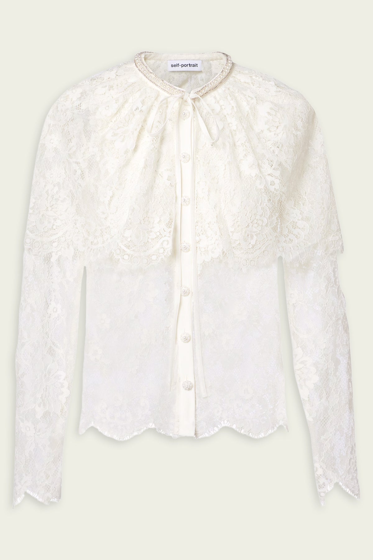 White Lace Cape Top - shop - olivia.com