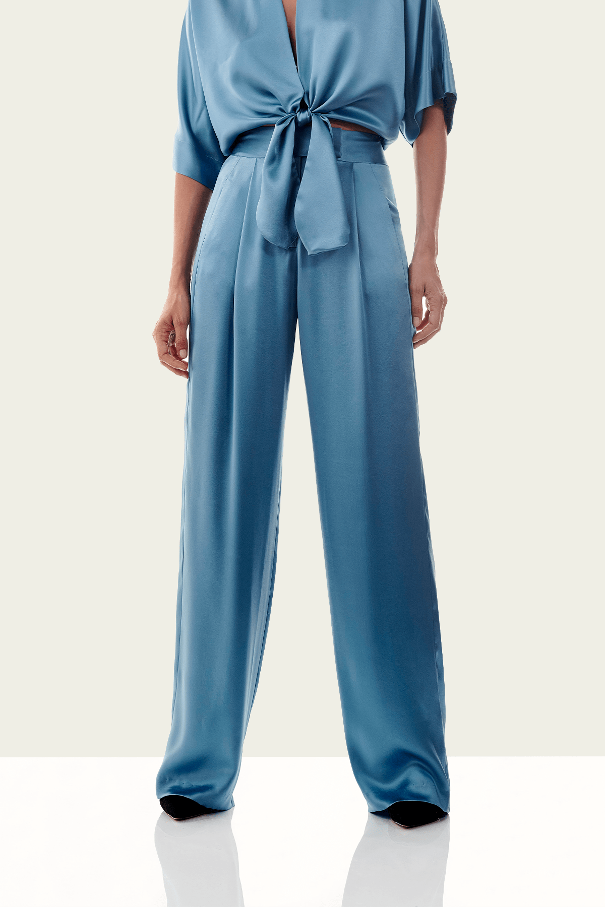 Wide Leg Trouser in Dusty Blue - shop - olivia.com