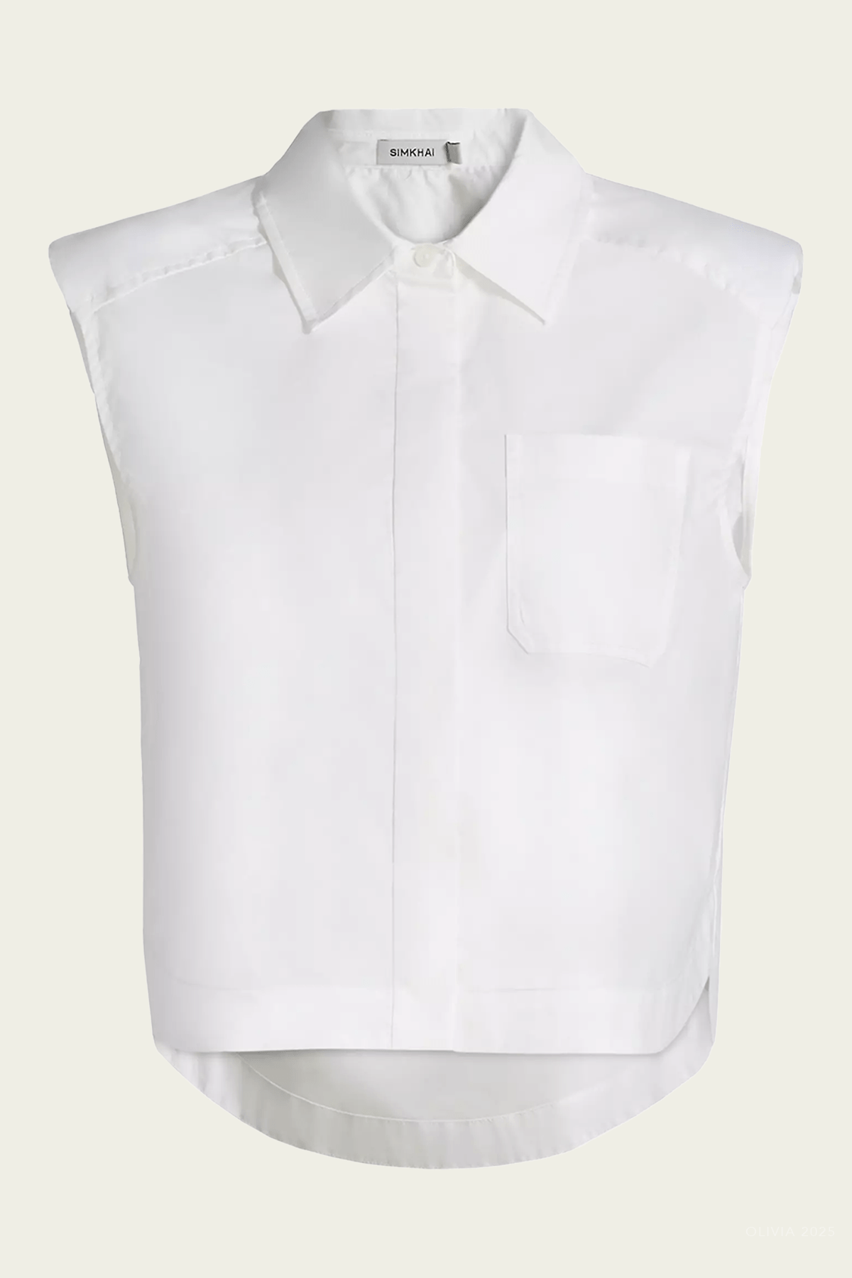 Winslow Cotton Cropped Shirt in White - shop - olivia.com