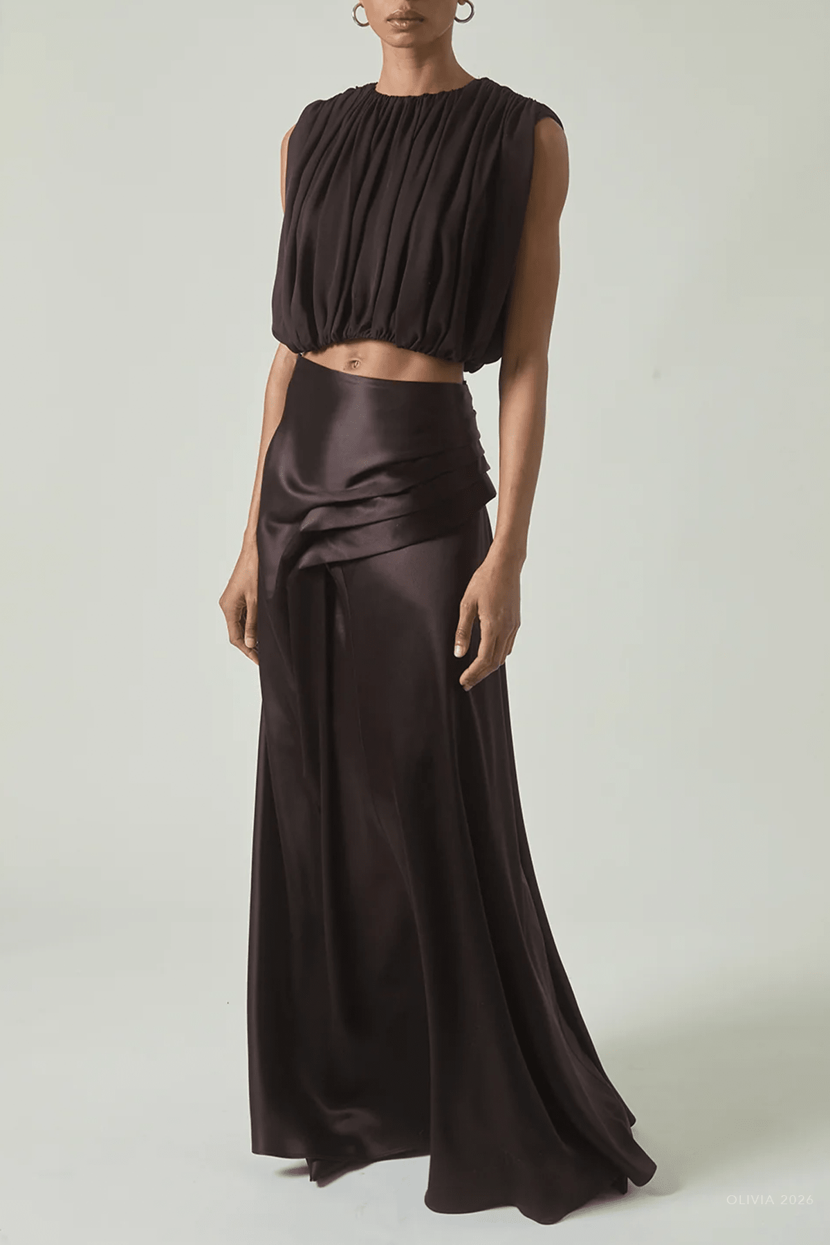 Yvonne Skirt in Ganache - shop-olivia.com
