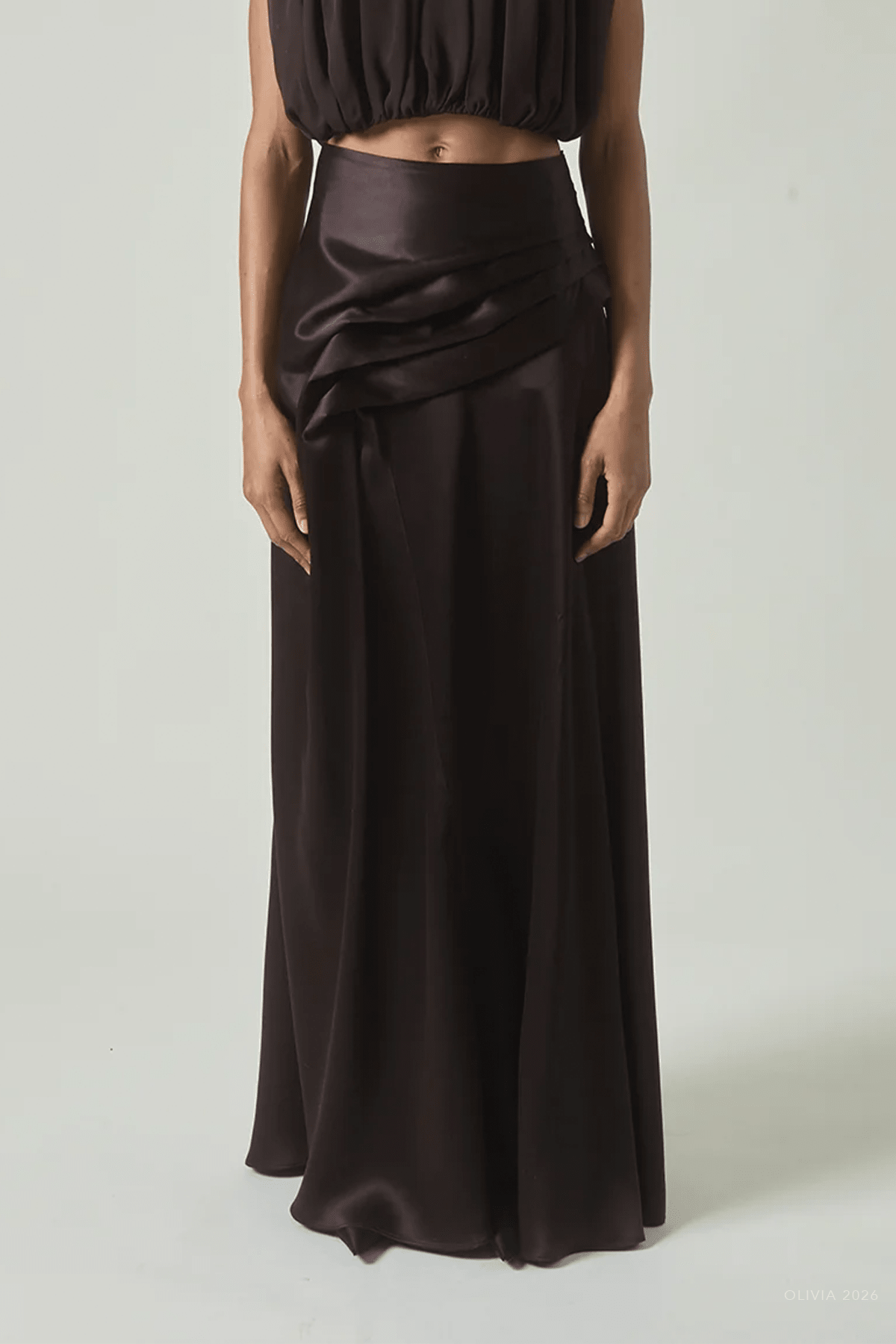 Yvonne Skirt in Ganache - shop-olivia.com