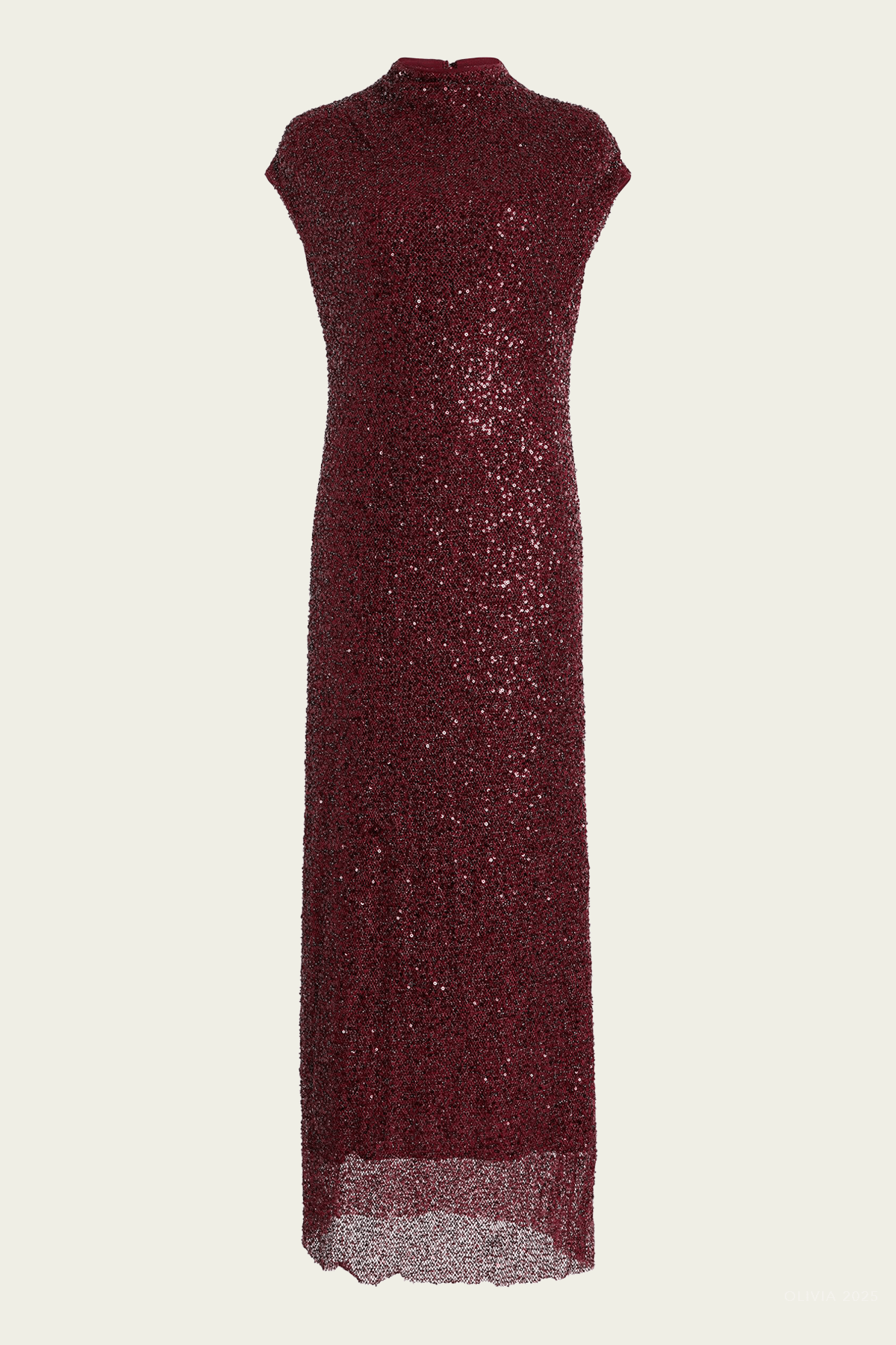 Zaria Cowl - Neck Midi Dress in Cranberry - shop - olivia.com