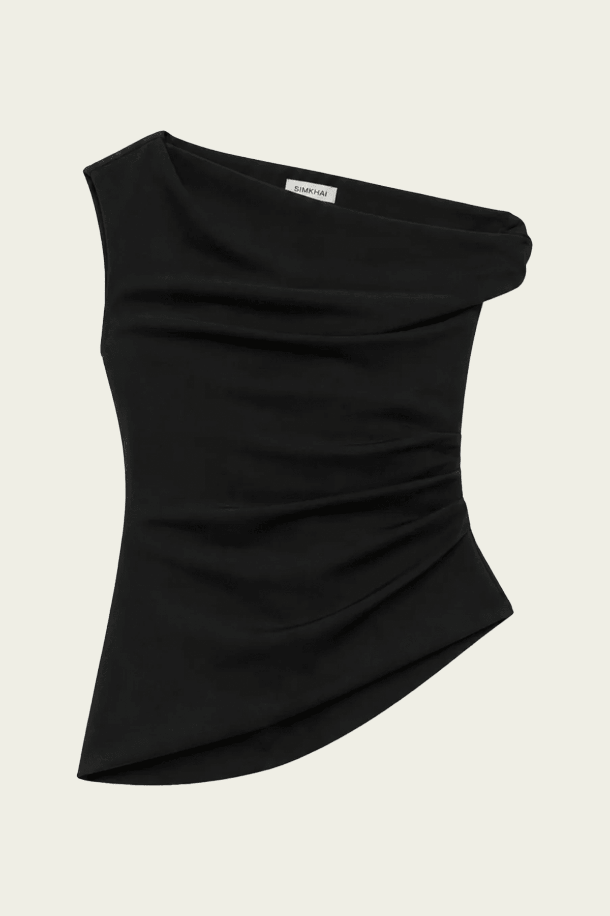 Zerra Draped Top in Black - shop-olivia.com