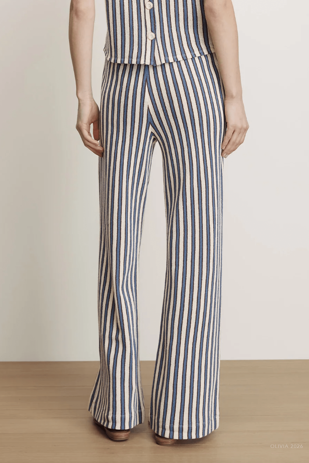 Zosia Crochet Wide-Leg Pant in Ecru Bluefin Multi - shop-olivia.com