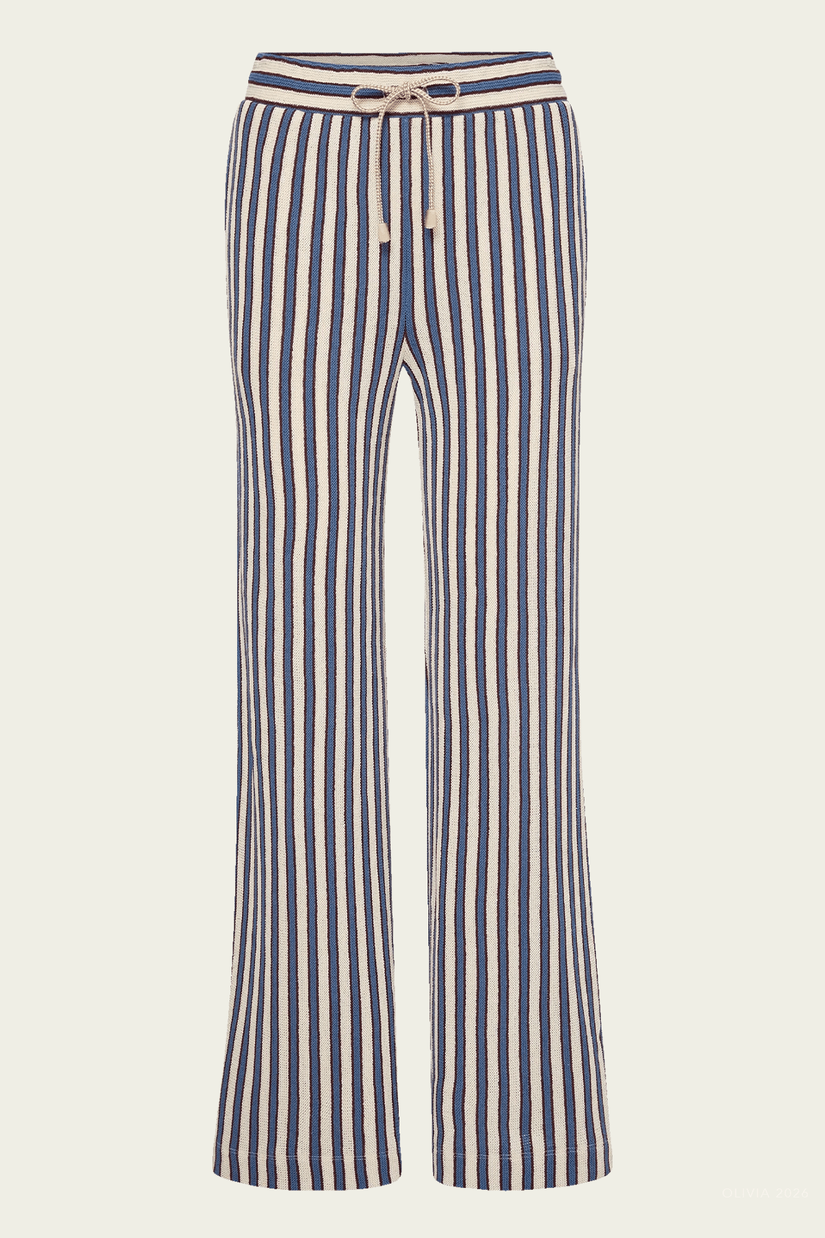 Zosia Crochet Wide-Leg Pant in Ecru Bluefin Multi - shop-olivia.com
