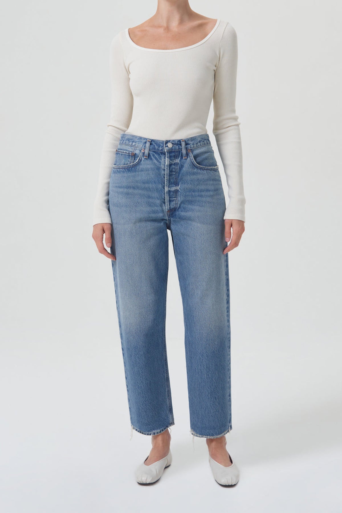 90's Crop Mid Rise Straight Jean in Bound - shop-olivia.com