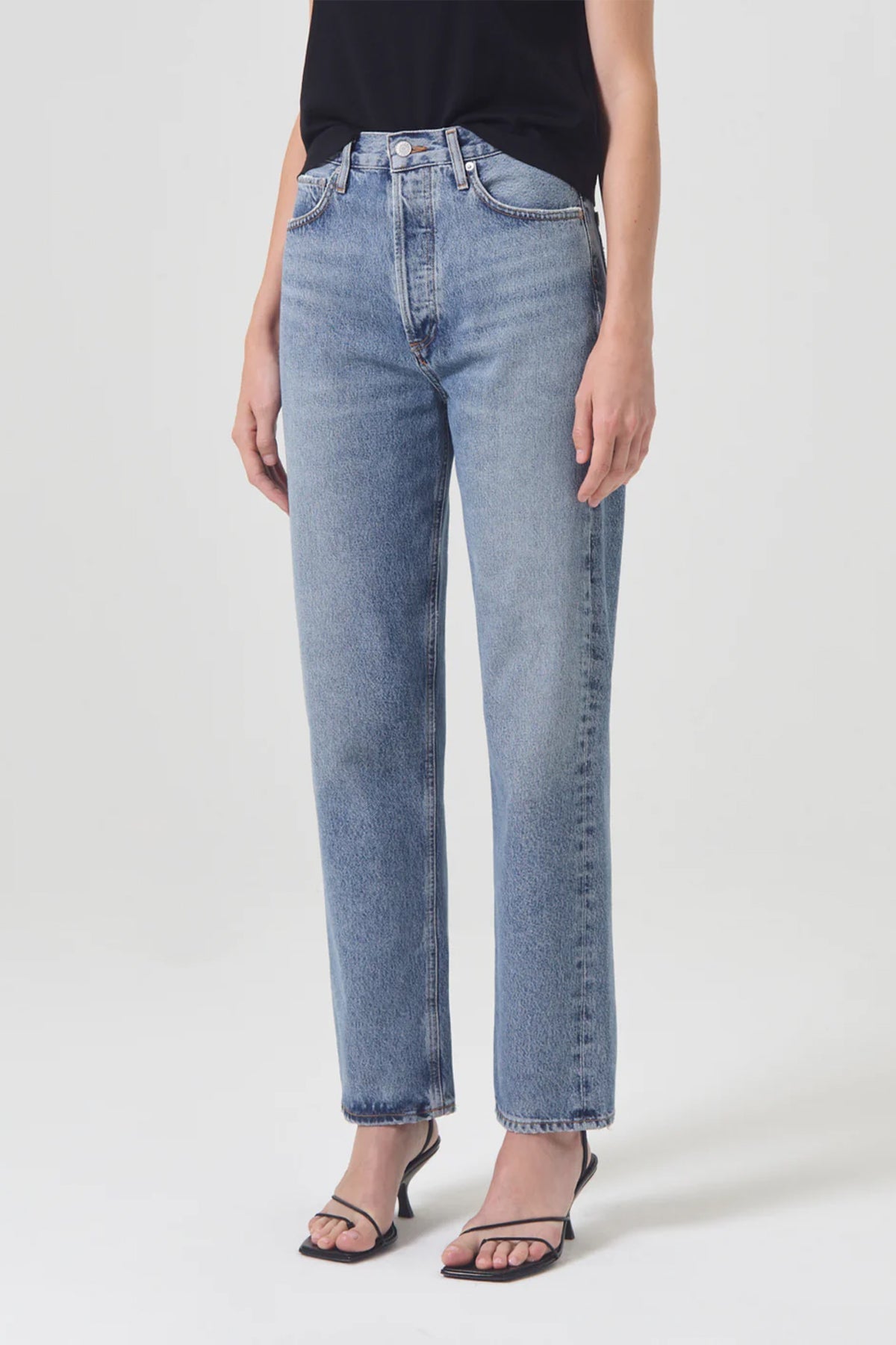 90's Pinch Waist High Rise Straight in Navigate - shop-olivia.com