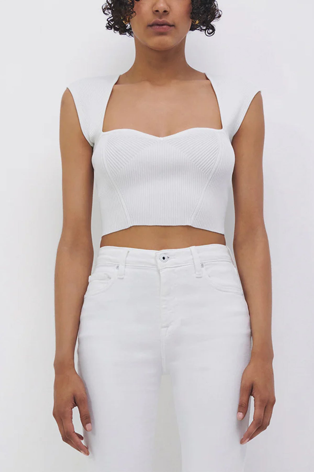 Abia Cropped Top in White - shop-olivia.com