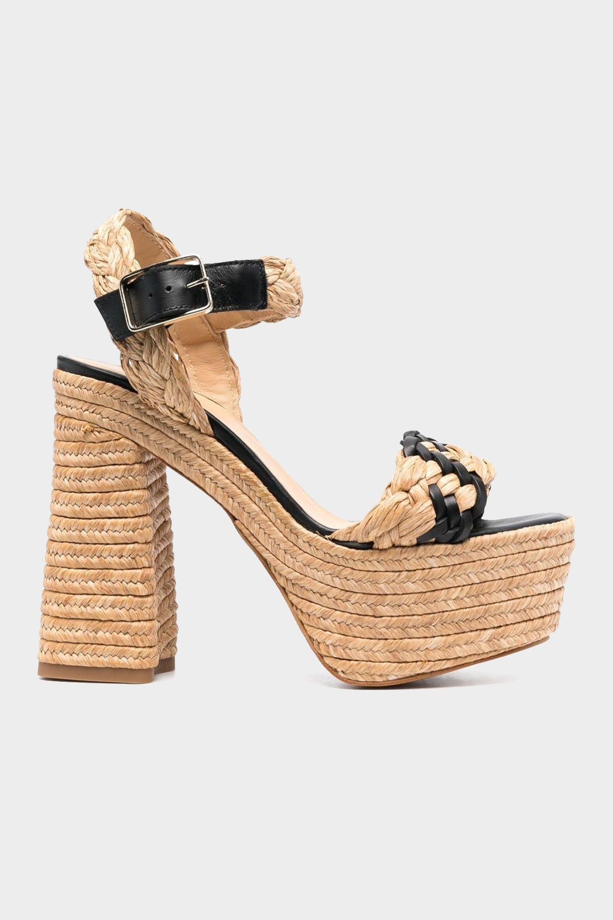 Agnes Platform Sandal in Natural Negro - shop-olivia.com