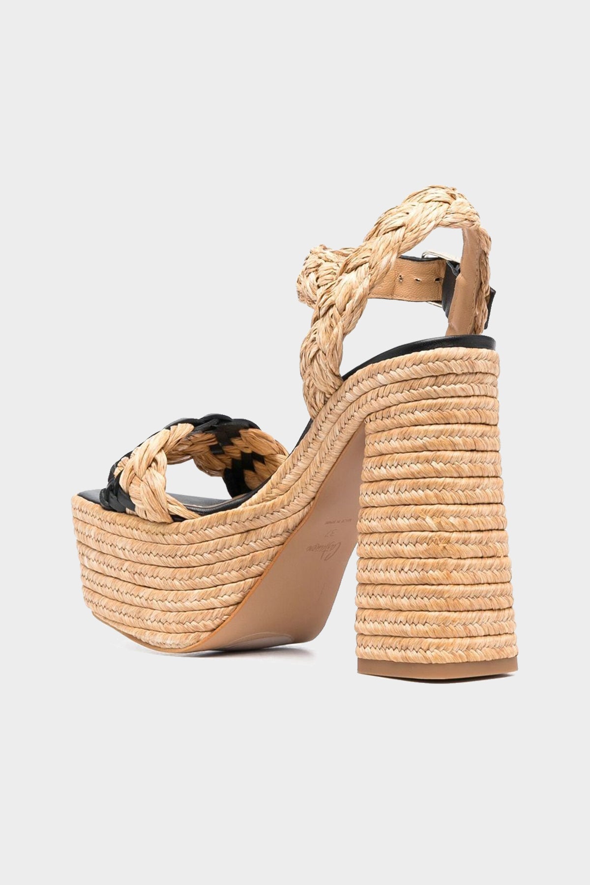 Agnes Platform Sandal in Natural Negro - shop-olivia.com