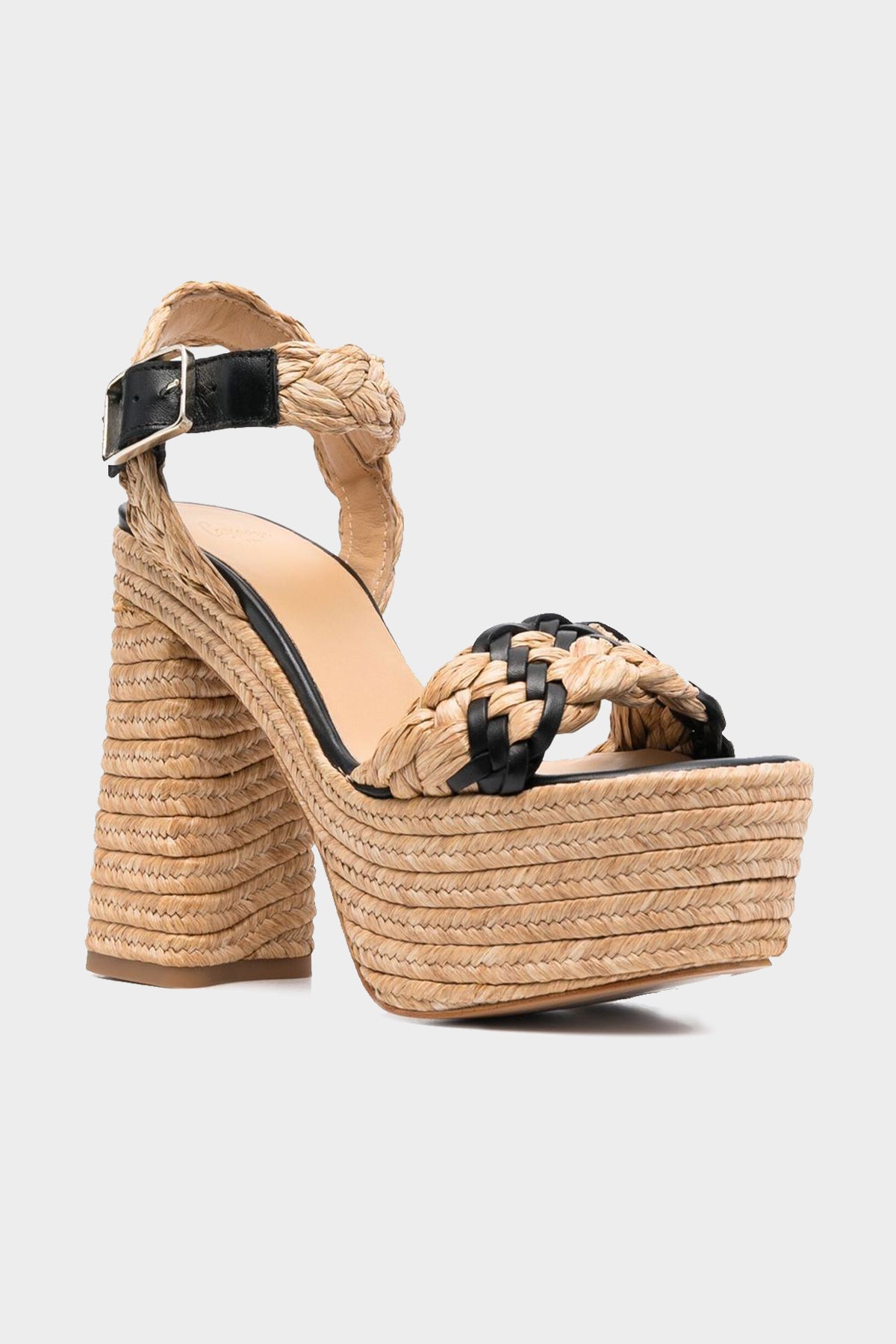 Agnes Platform Sandal in Natural Negro - shop-olivia.com