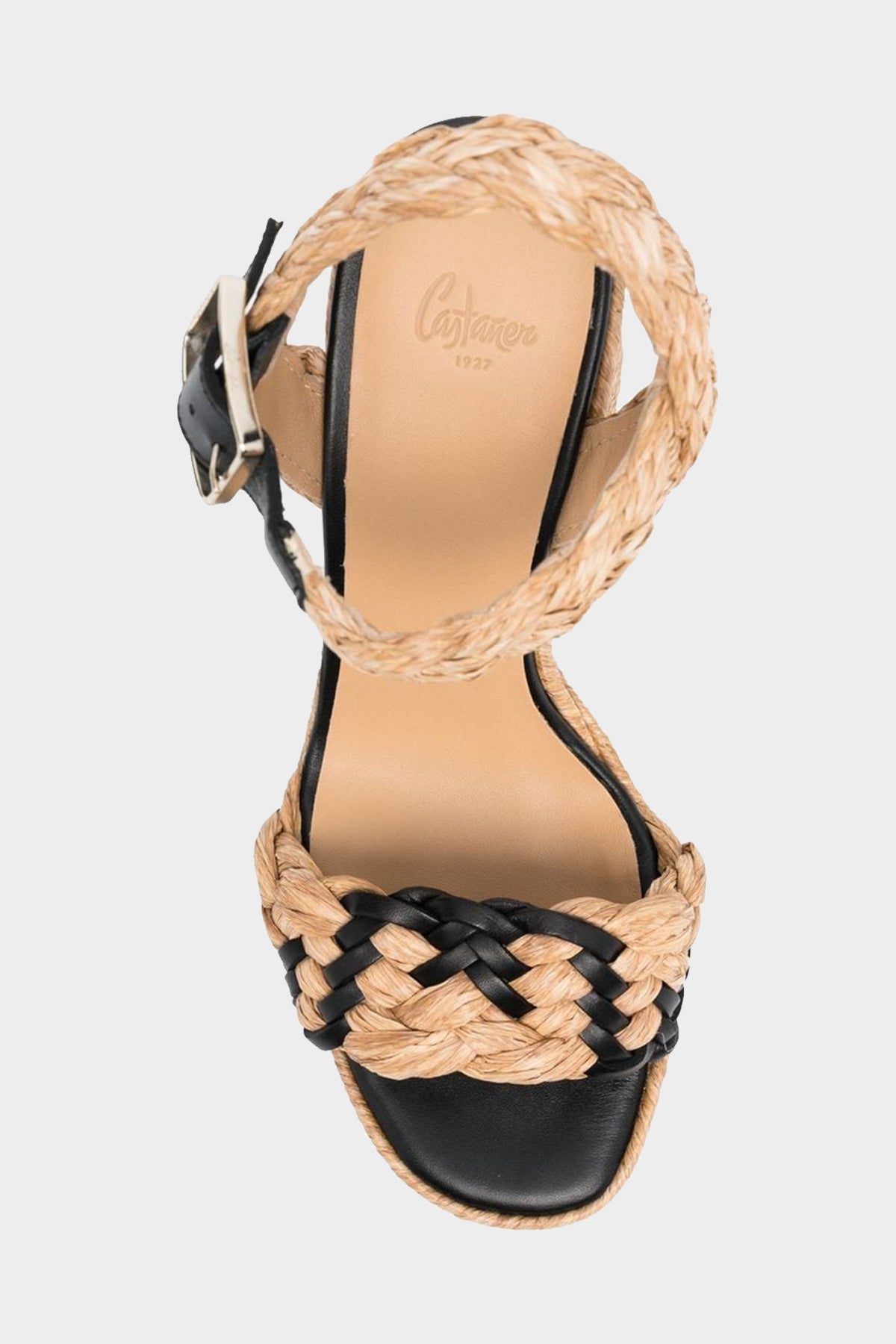 Agnes Platform Sandal in Natural Negro - shop-olivia.com