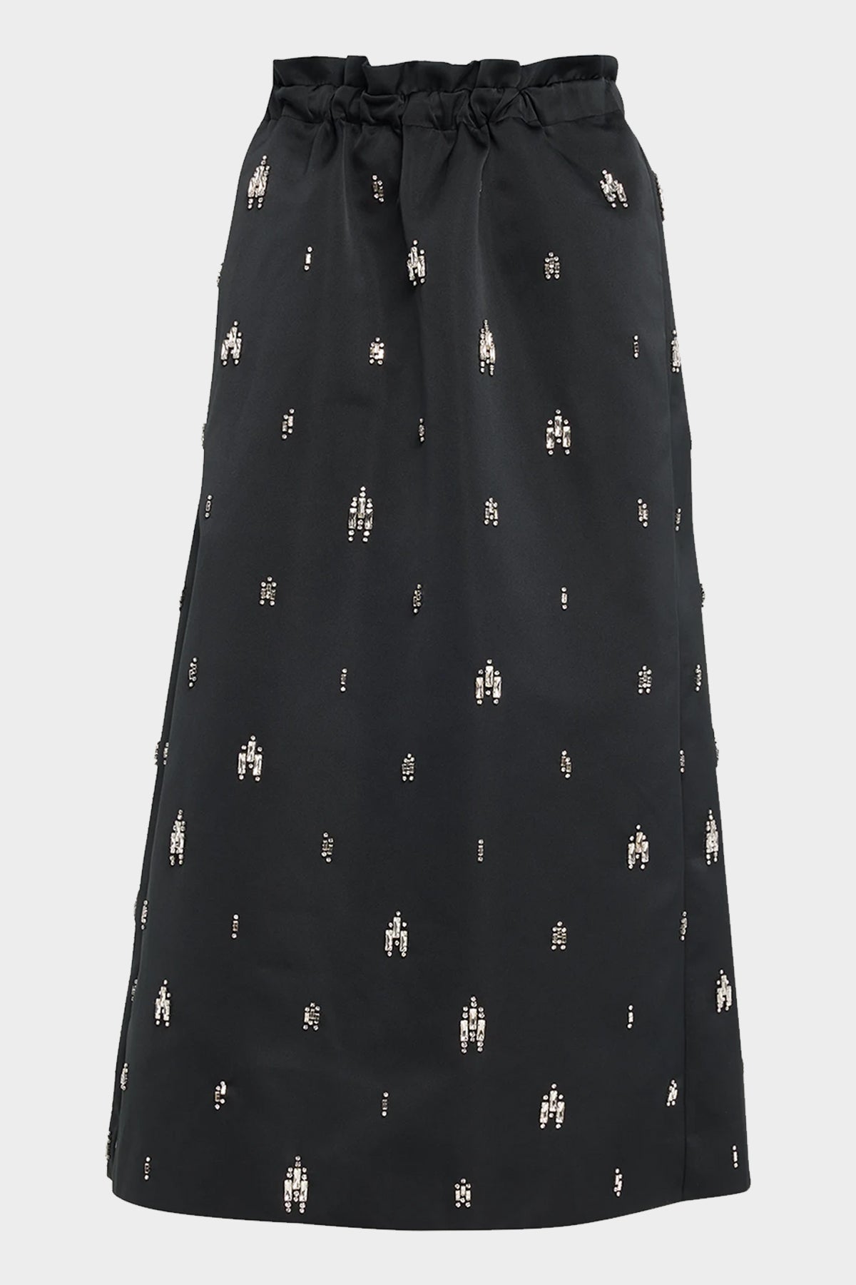 Alexia Embellished Midi Skirt in Black - shop-olivia.com