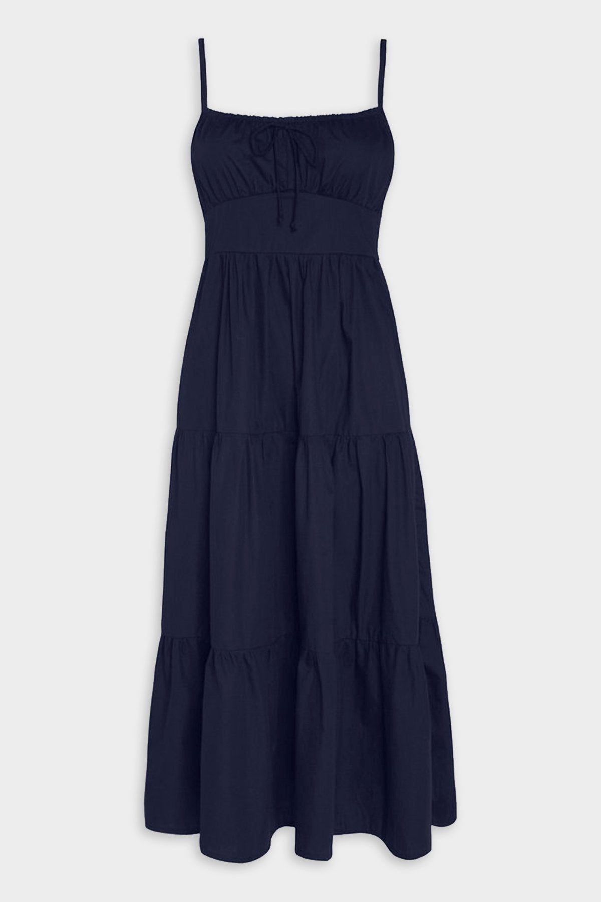 Alexia Midi Dress in Plain Ink Navy - shop-olivia.com