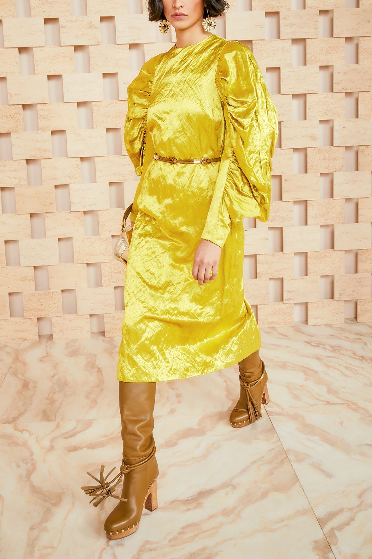 Antonia Dress in Golden Beryl - shop-olivia.com