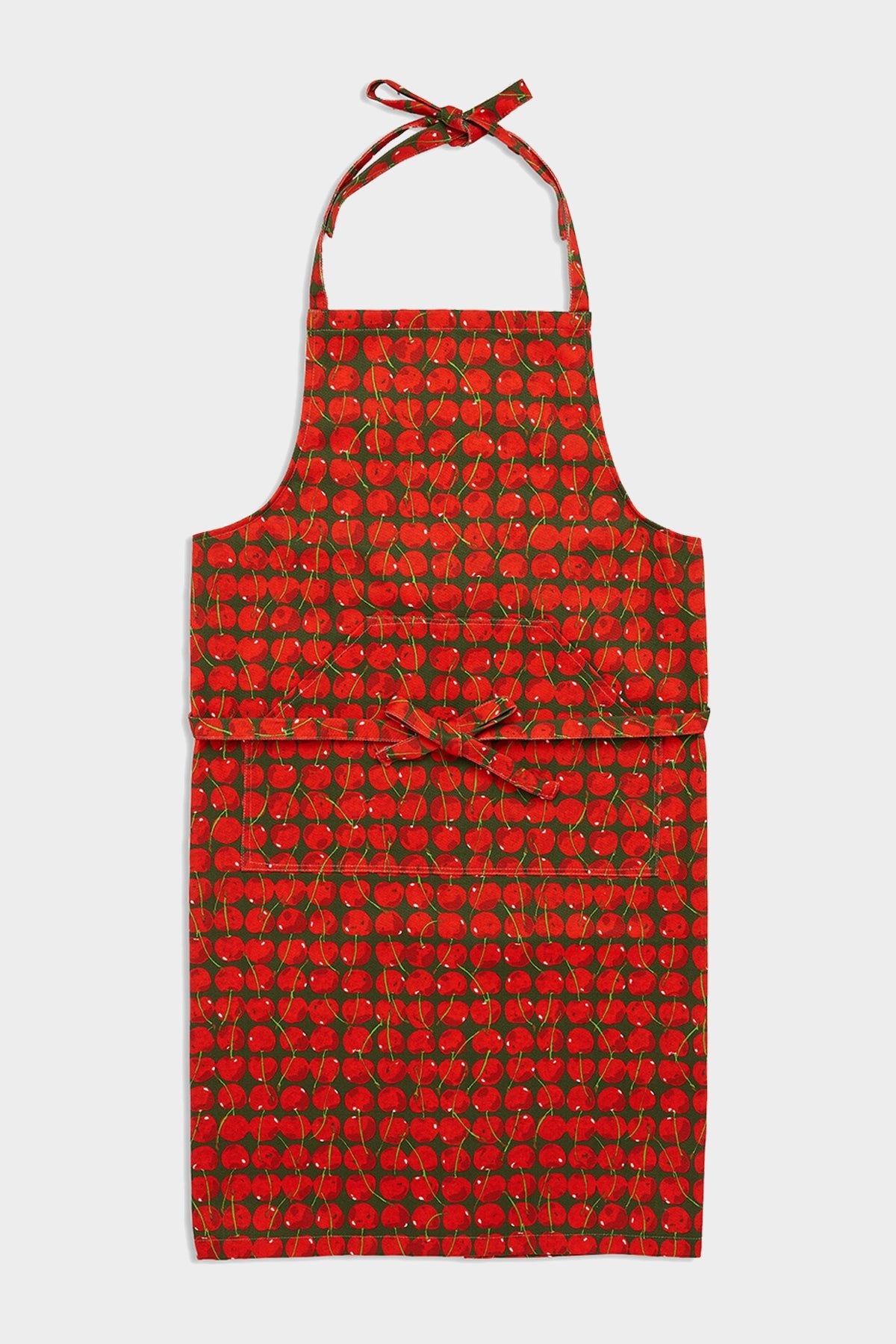 Apron in Cherries Verde - shop-olivia.com