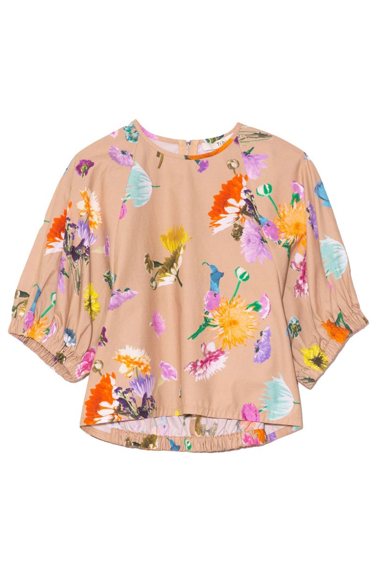 Arya Print Shirred Sleeve Top - shop-olivia.com