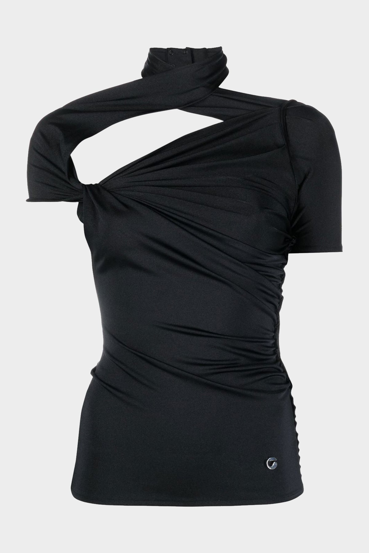 HEROINE SPORT Asymmetric wrap-effect jersey top