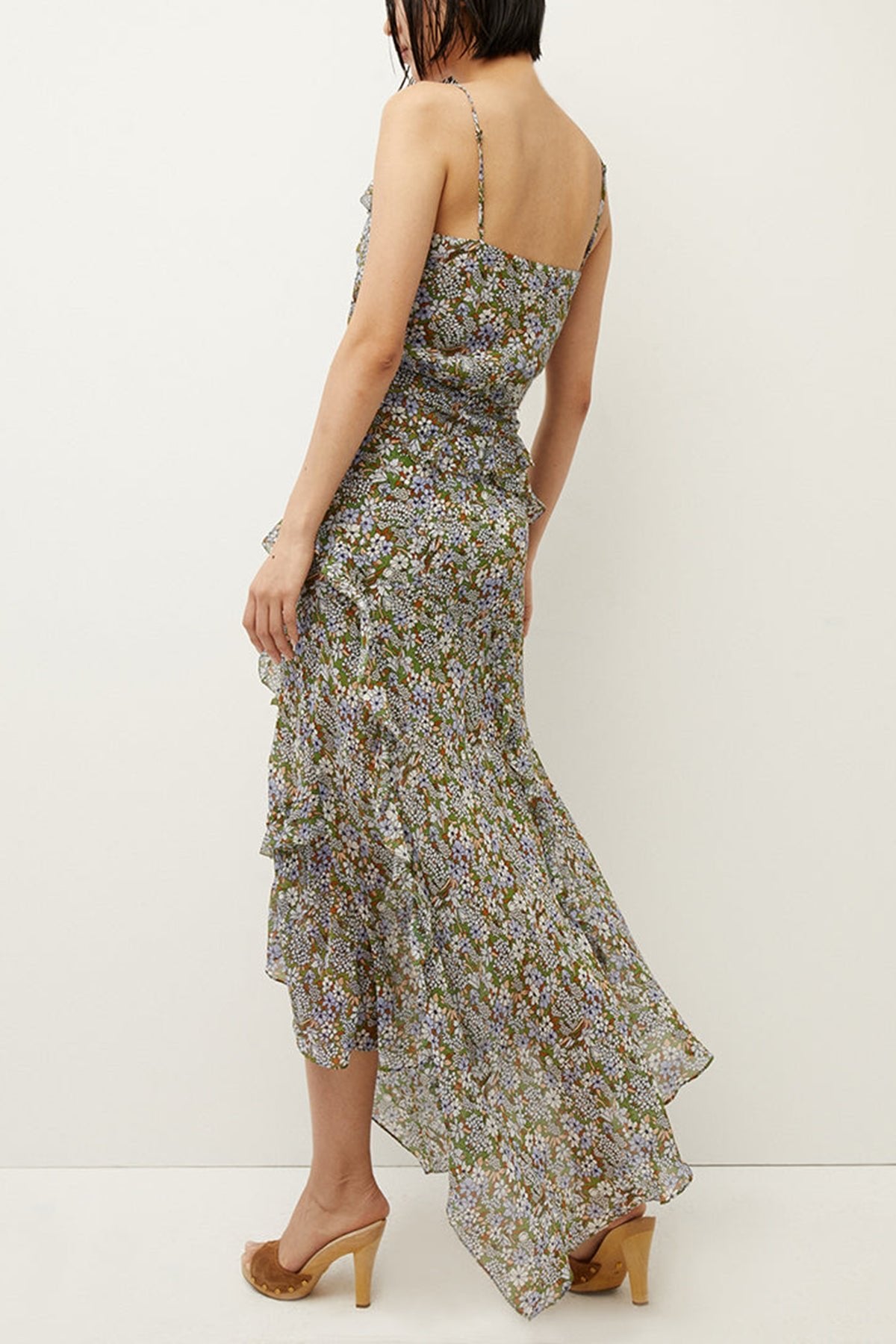 Avenel Scarf-Hem Dress in Forest Army Multi - shop-olivia.com