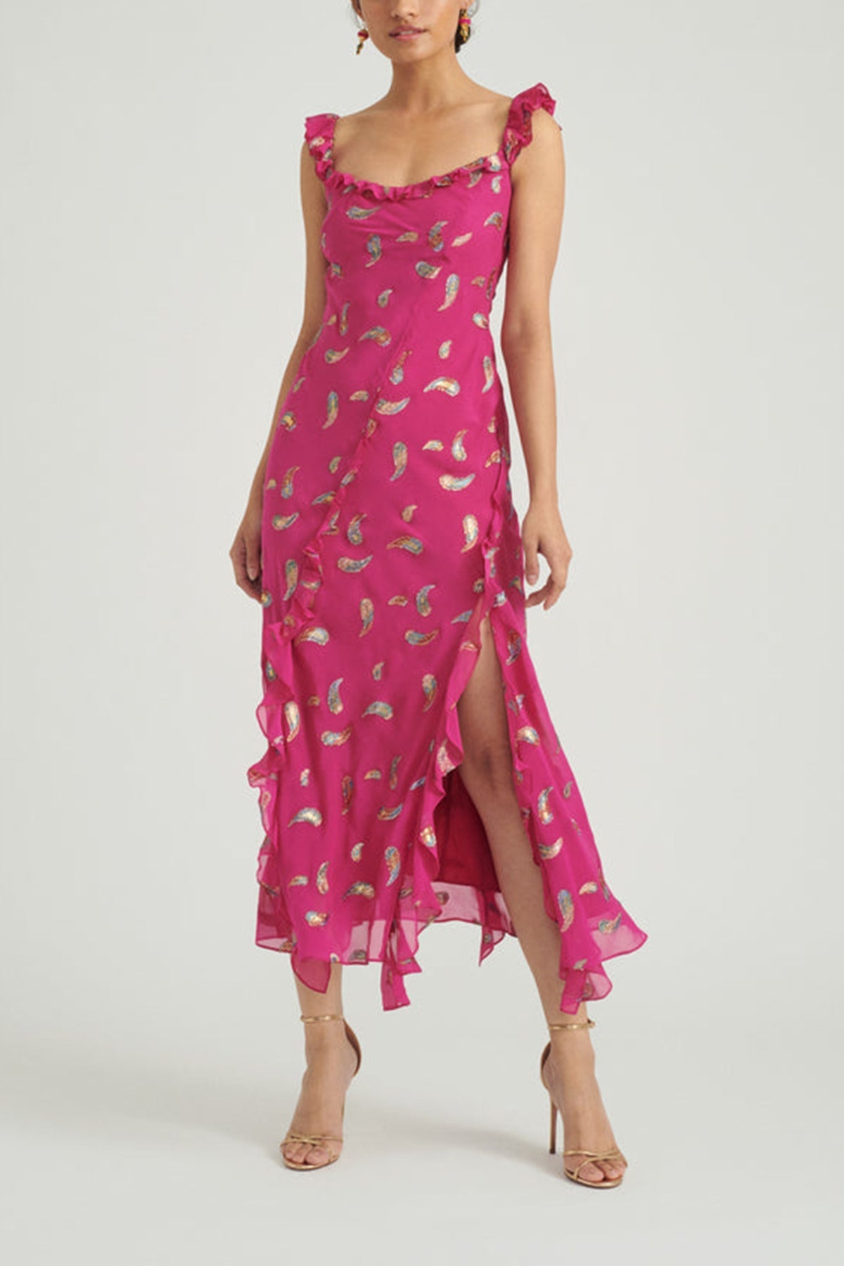 Azalea Dress in Fuchsia Rainbow - shop-olivia.com