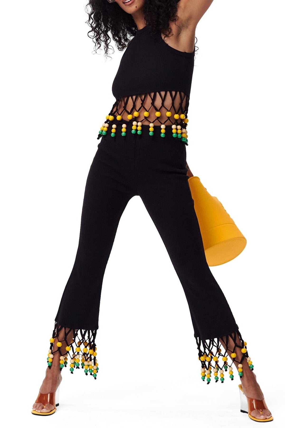 Beaded Iwa Pant in Black - shop-olivia.com