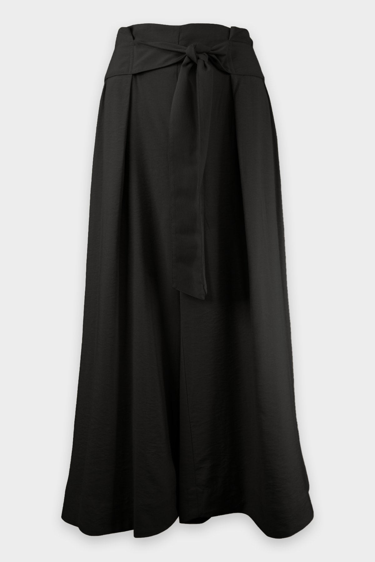 Belted Palazzo Culotte in Black - shop-olivia.com
